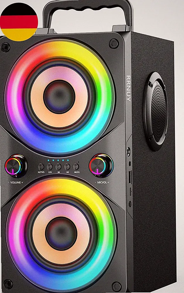 100W Tragbarer Bluetooth-Lautsprecher Mit Subwoofer & Led-Licht - Leistungsstark