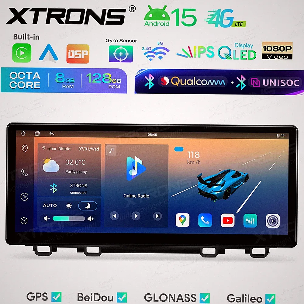 12,3" Autoradio Navi Für Honda CR V 2017-2022 CarPlay Android 15 8G+128GB QLED