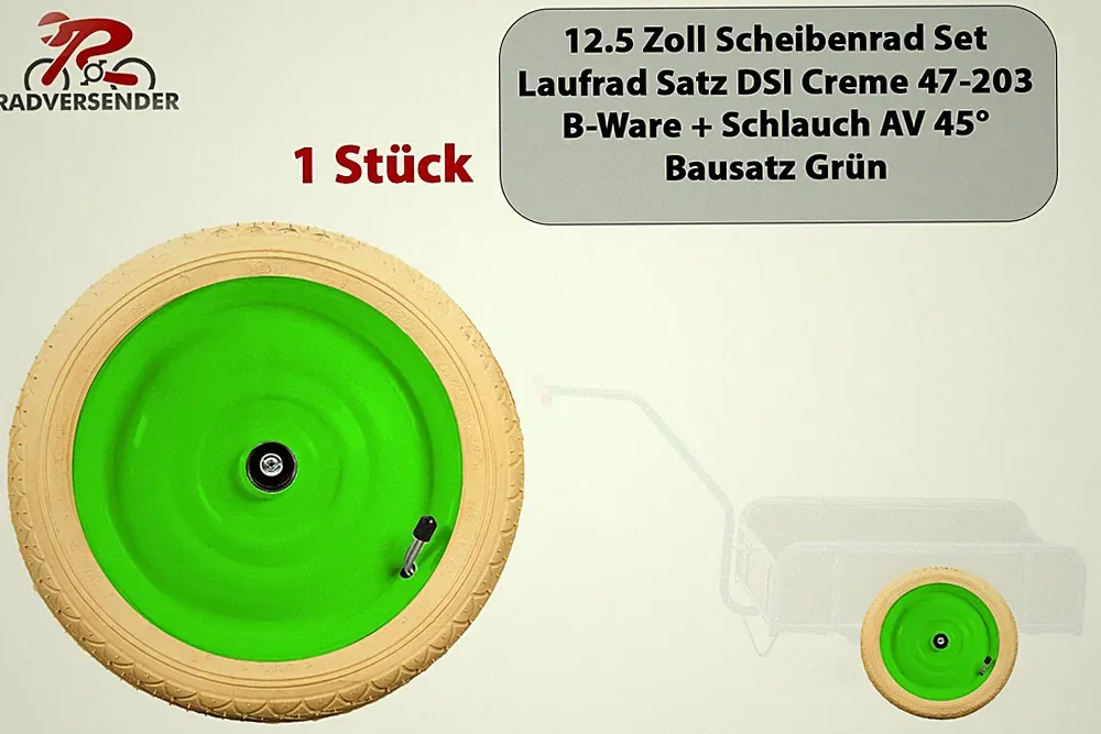 12.5 Zoll Scheibenrad Felge Laufrad Set 12x1.75 Schlauch AV 45° Reifen 47-203 gr