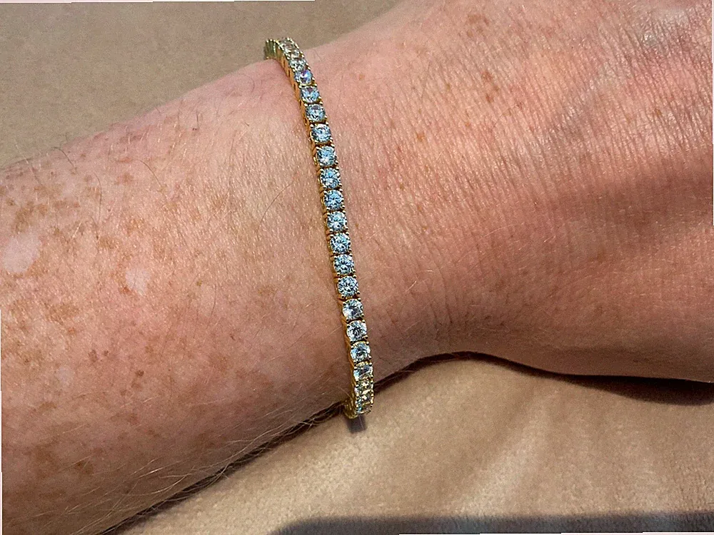 12,75 Karat Lab Created Diamant Tennis Armband 18k vergoldet 925 8 Zoll 3mm