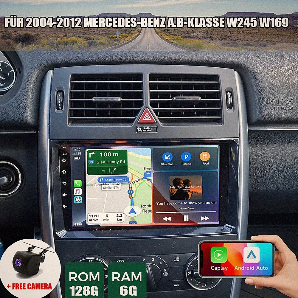 128G AUTORADIO STEREO GPS NAV FÜR 2004-2012 MERCEDES-BENZ A B-KLASSE W245 W169