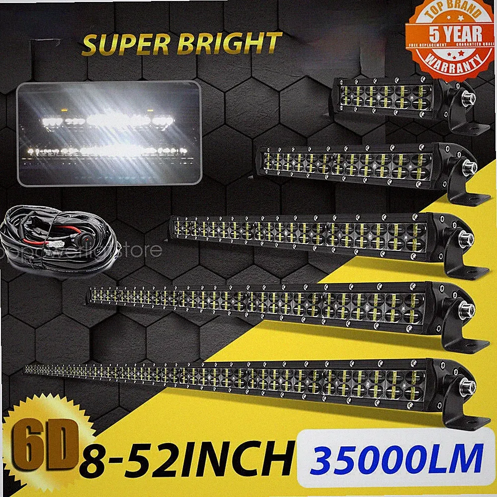 14 22 32 42 52Zoll LED Lightbar Lichtbalken Arbeitsscheinwerfer Offroad 12V 24V