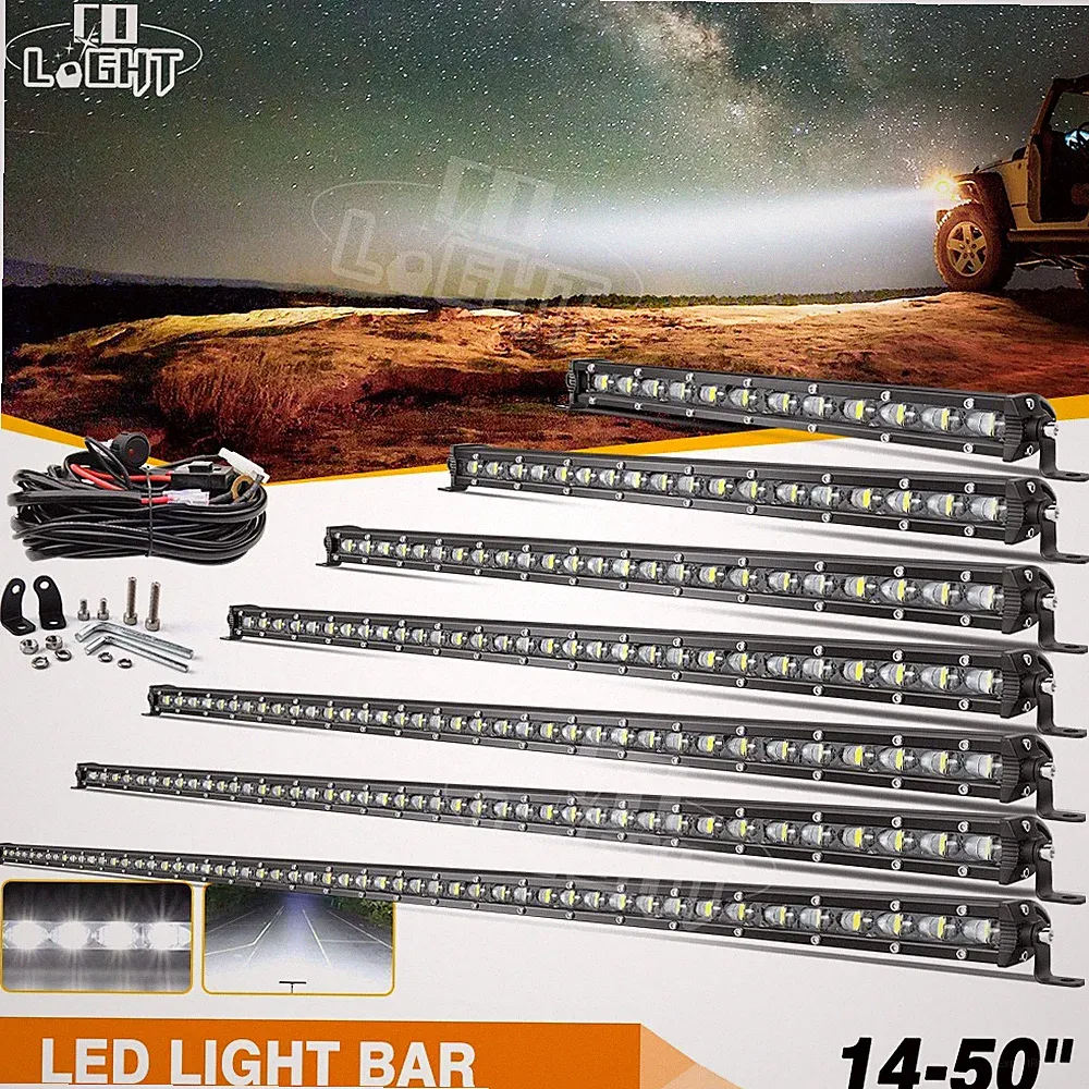 14-50'' Zoll LED Lichtleiste Lightbar Offroad Zusatzscheinwerfer 12V 24V SUV LKW