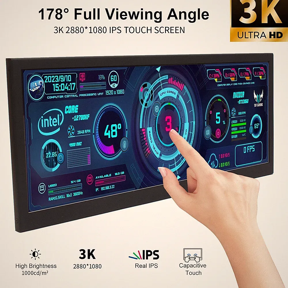 16.2" 2.8K Ultra-Wide Touch Monitor 8:3 IPS 800cd/m² 10-Point Touch Bildschirm