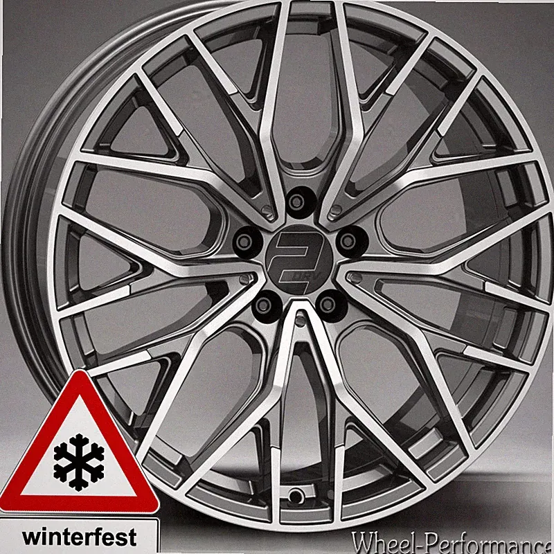 19 Zoll W37 Alufelgen 8,5x19 5x120 ET35 in dunkelgrau poliert für Tesla Model S