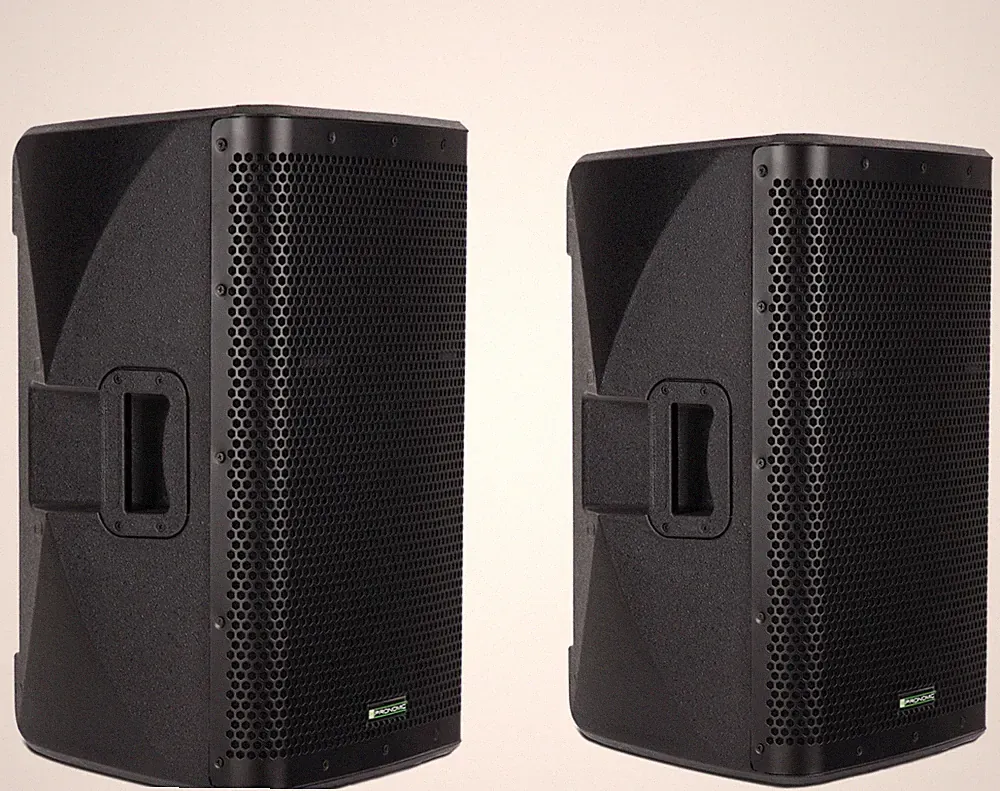 2 aktive PA-Lautsprecher mit 12" Woofer, Bluetooth und 2000W, auch als Monitor