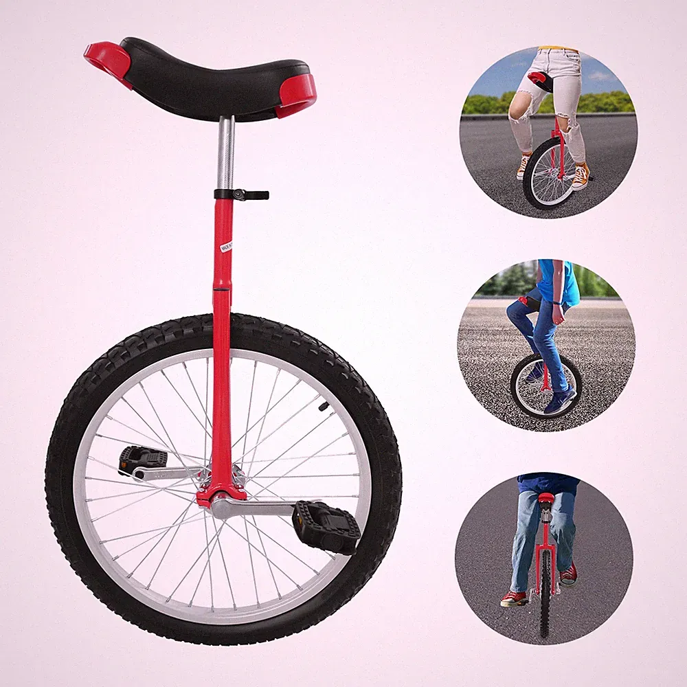 20 Zoll Einrad Höhenverstellbar Fitness Aluminium Etwa 65-75kg Traglast Blau/Rot