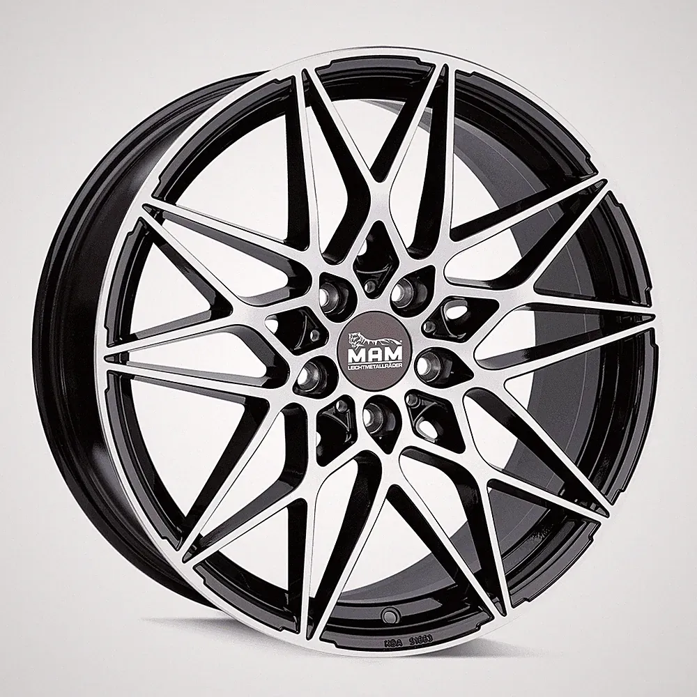 20 Zoll MAM B2 5x120 ET35 Alufelgen BLACK FRONT POLISH