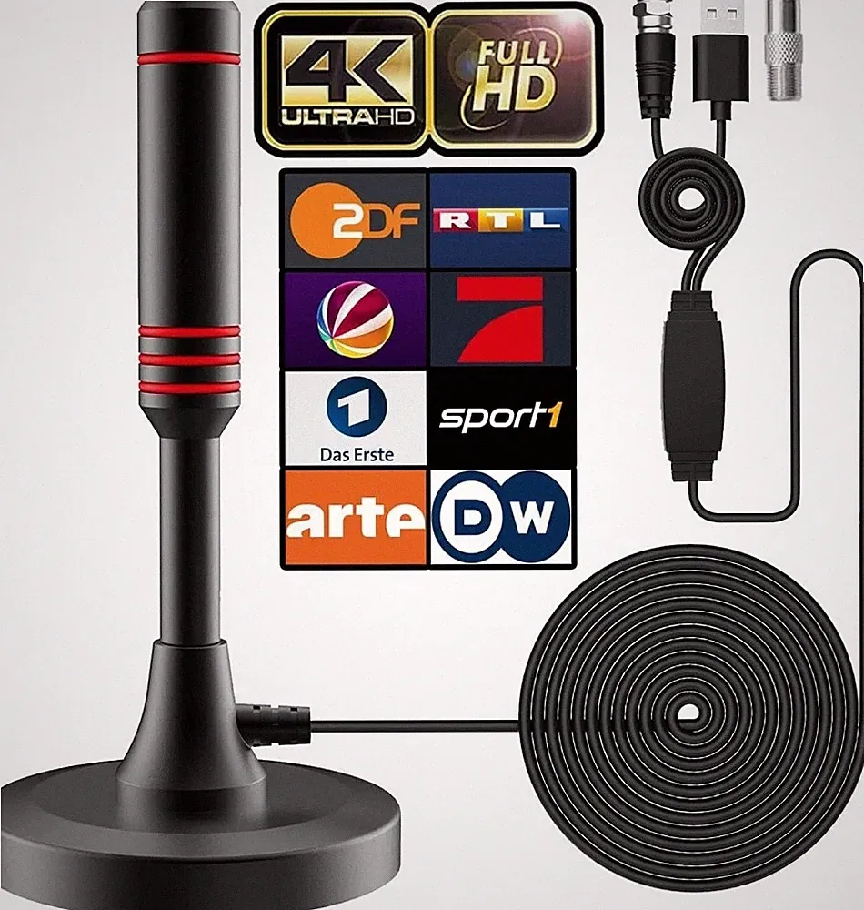 2026 DVB-T2 HD Antenne 36DBi Verstärker 5M KabelFernsehkanäle Free TV-Programme