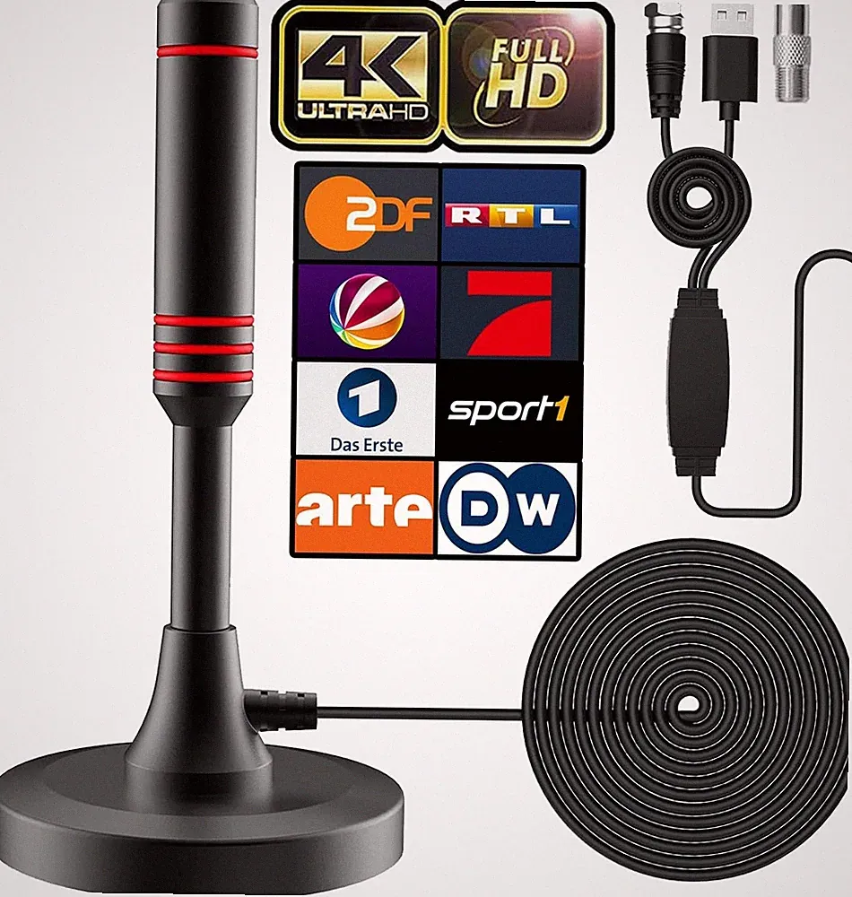 2026 DVB-T2 HD Antenne 36DBi Verstärker 5M KabelFernsehkanäle Free TV-Programme