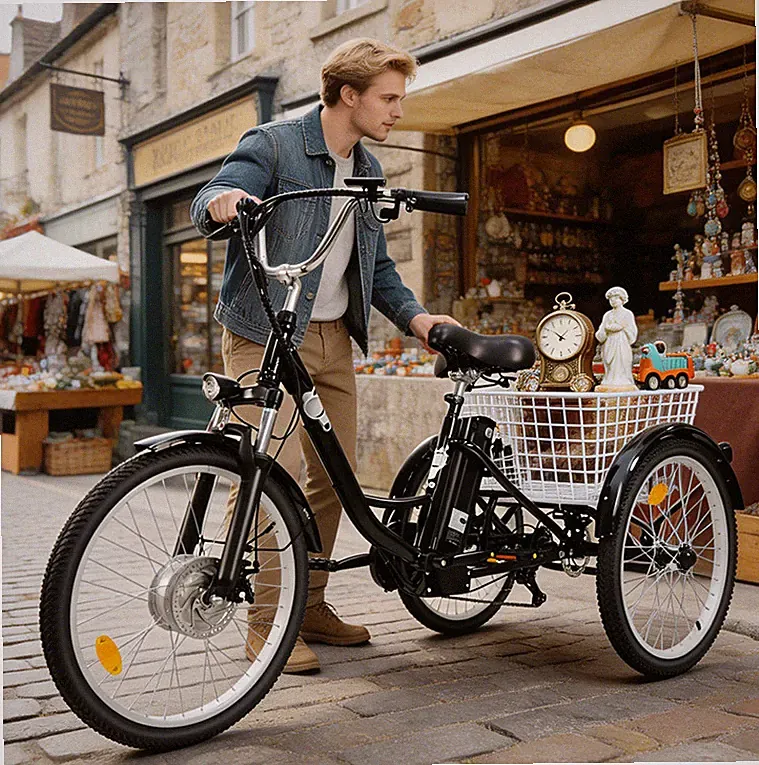 2026 E-Dreirad 24 Zoll 250W 36V 18AH Lastenfahrrad City E-Bike Tragkraft 150kg