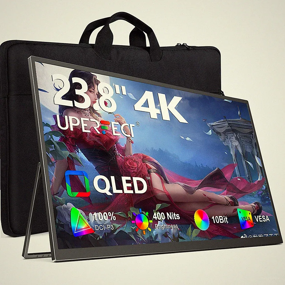 23,8 Zoll 4K QLED Monitor UHD Tragbarer Monitor Display mit VESA & Laptoptasche