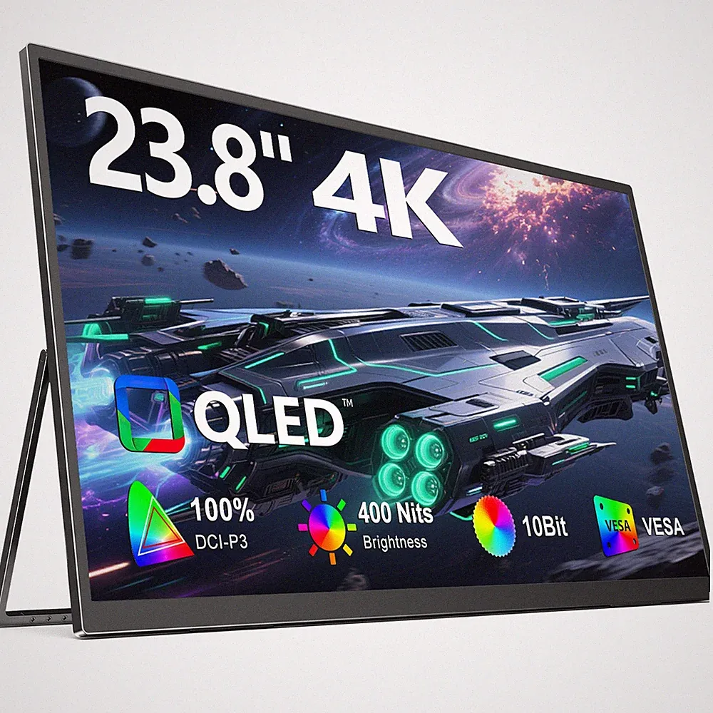 23,8 Zoll 4K Tragbarer Monitore USB C 100% sRGB UHD Großbildschirm für Laptop PC