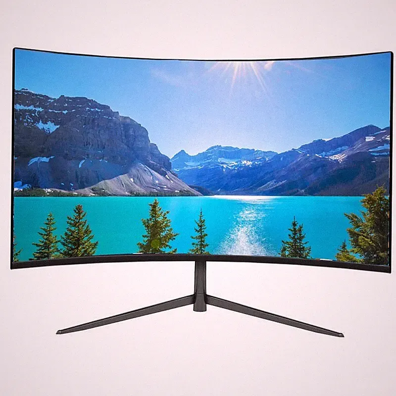 24 Zoll gebogener Gaming LCD Monitor,Full HD 1920x1080,75Hz Bildschirm HDMI &VGA