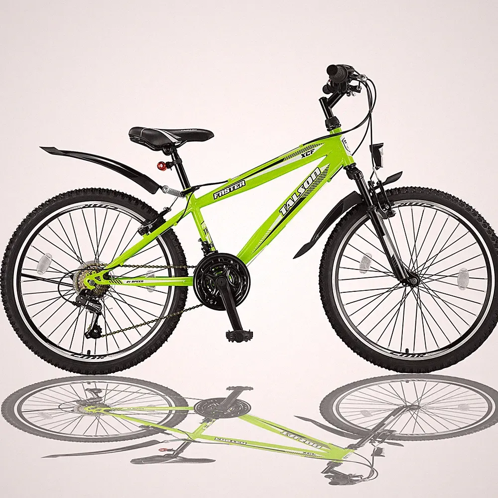 24 Zoll Mountainbike Fahrrad mit Gabelfederung Beleuchtung 21-GANG SHIMANO Grün