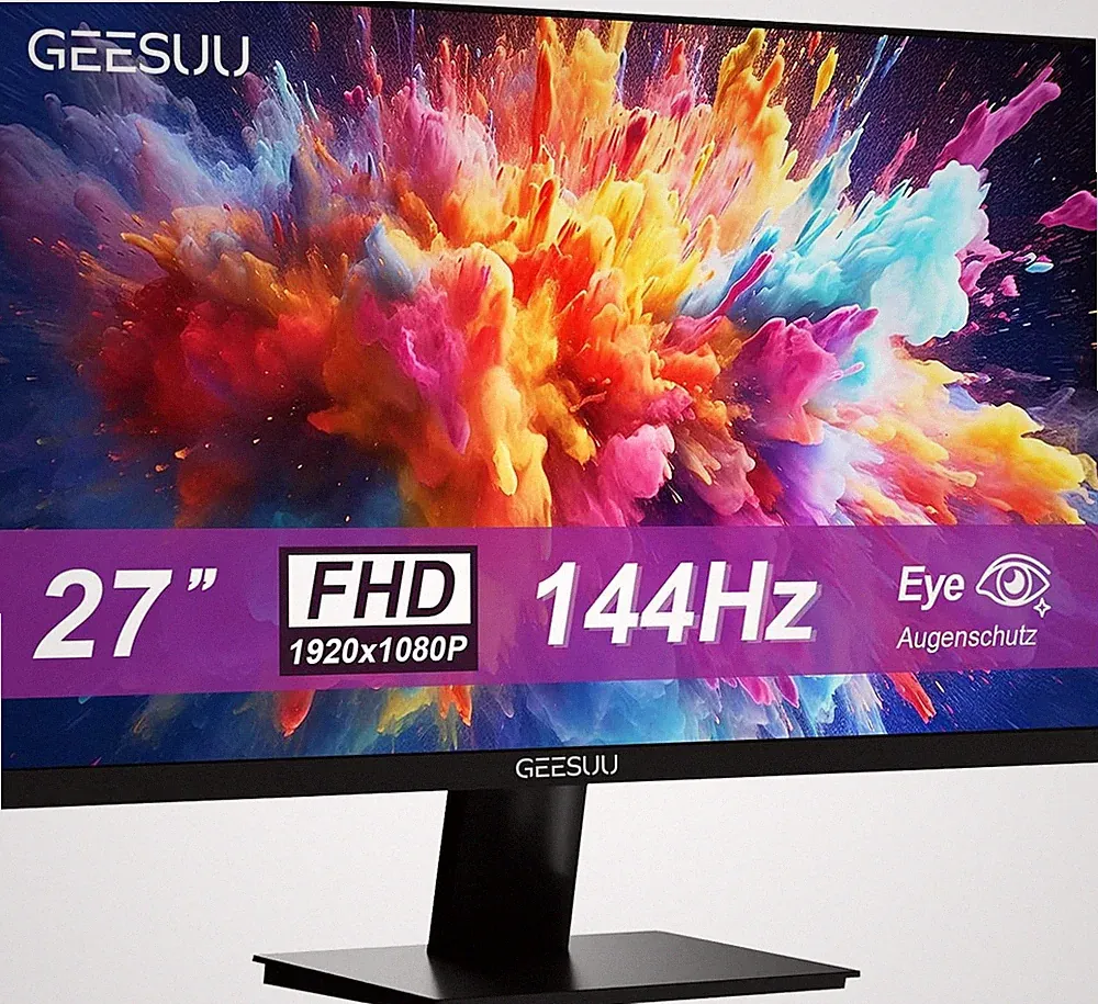 27 Zoll Monitor 144Hz, 1080p PC Gaming Monitors with VA, 99% sRGB, VESA 75x75mm