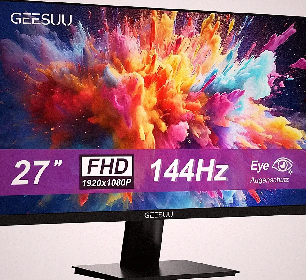 27 Zoll Monitor 144Hz, 1080p PC Gaming Monitors with VA, 99% sRGB, VESA 75x75mm