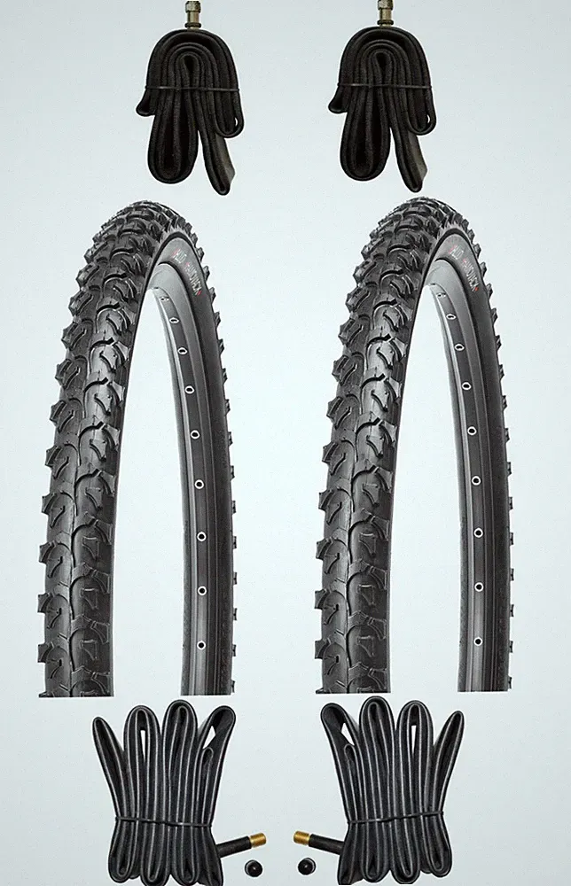 2x 24 Zoll MTB Reifen 24x1.95 KUJO 53-507 Schläuche auswählbar AV - DV