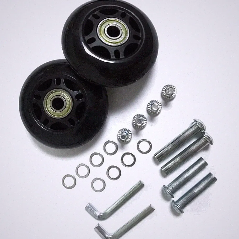2x 75mm Gepäckrollen schwarz - Leise und langlebig mit 100kg Tragfähigkeit