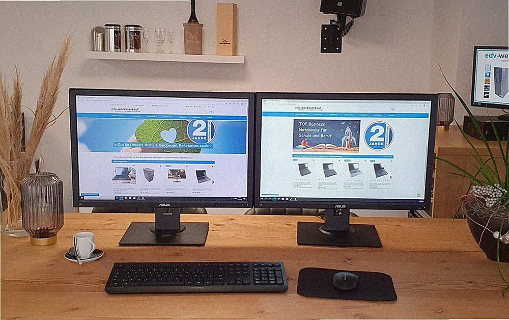 2x ASUS BE24A 24 Zoll 16:10 LED IPS Monitor 1920x1200 Pixel 5ms VGA DVI DP Pivot