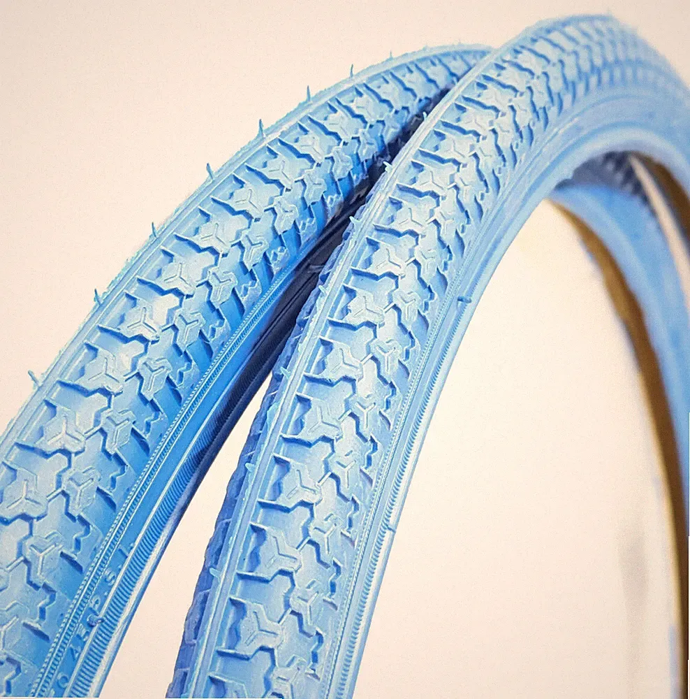 2x Fahrradreifen 26 x 1.75 Zoll 47-559 Blau für Oldtimer, Fahrrad Reifen Retro