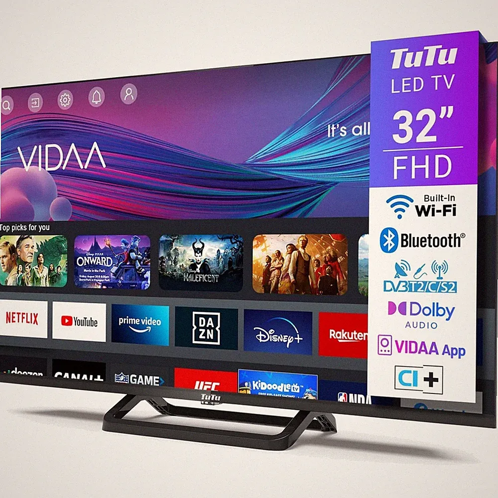 32 Zoll Fernseher Full HD Smart TV LED WLAN Bluetooth DVB-T2 HDMI USB Vesa