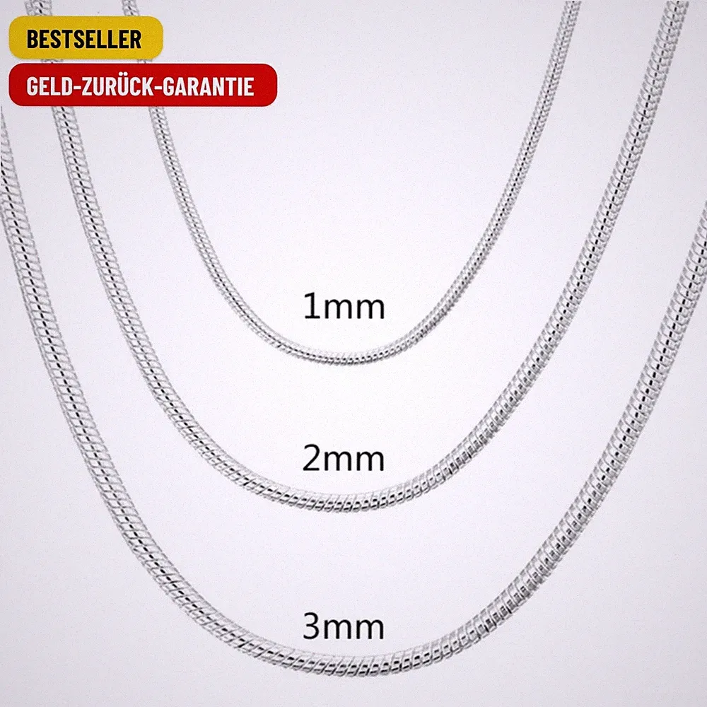 40-75 cm 925 Sterling Silber 1 MM/2 MM/3 MM solide Schlangenkette Halskette Für