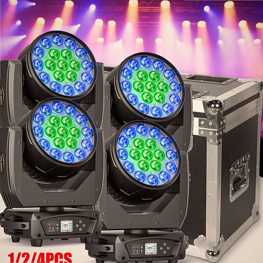 4x 380W LED Wash Zoom Moving Head Stage Licht RGBW DMX Bühnenlicht DJ Party Show