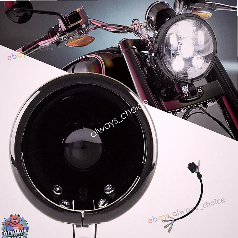 5-3/4 5,75'' Motorrad Scheinwerfer Gehäuse Glänzend Für Harley Sportster Suzuki