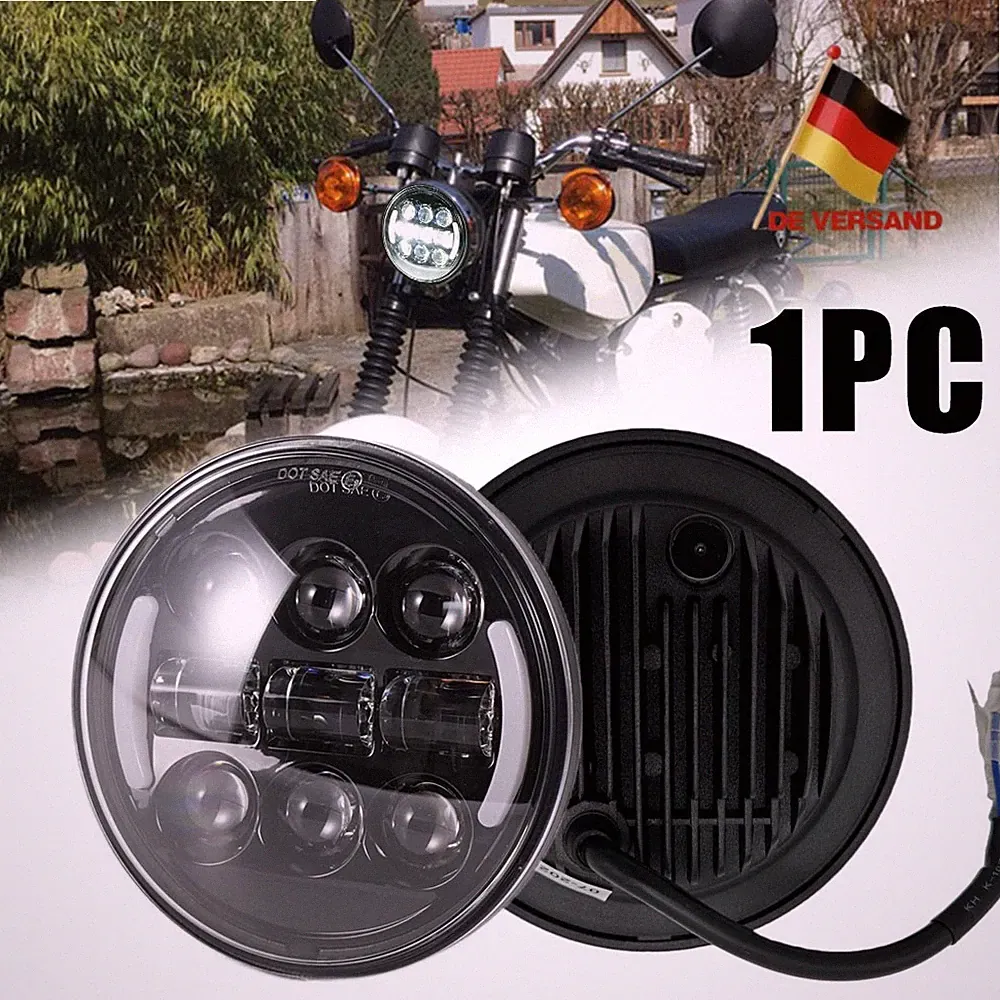 5-3/4" 5.75" zoll Motorrad LED Scheinwerfer DRL für Simson S50 S51 S70 Schwalbe