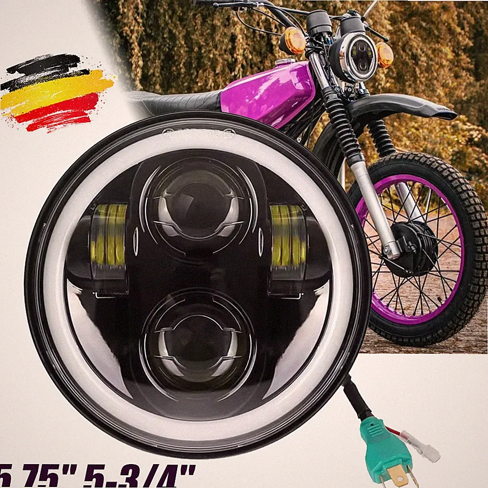 5.75" 5-3/4''LED Scheinwerfer DRL Hi/Lo E-Geprüft Für Simson Roller SR50 SR80