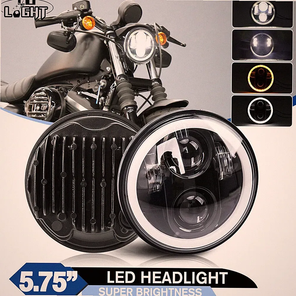 5,75 Zoll 5 3/4 LED Hauptscheinwerfer für Harley Sportster Iron 883 XL1200 Dyna