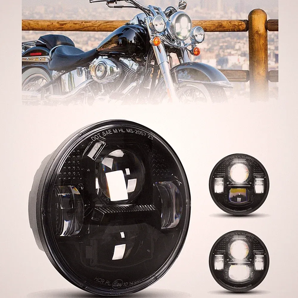 5.75 Zoll E-Geprüfter LED Motorrad Scheinwerfer 6000K Weiß Hi/Lo Abblendlicht