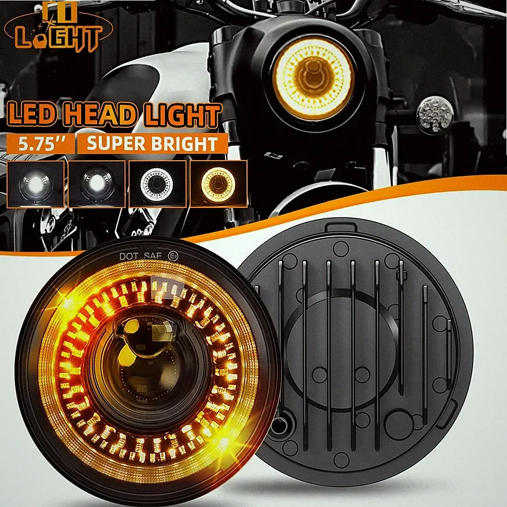5,75 Zoll LED Frontscheinwerfer Motorrad DRL Für Harley Dyna Sportster 1200 883