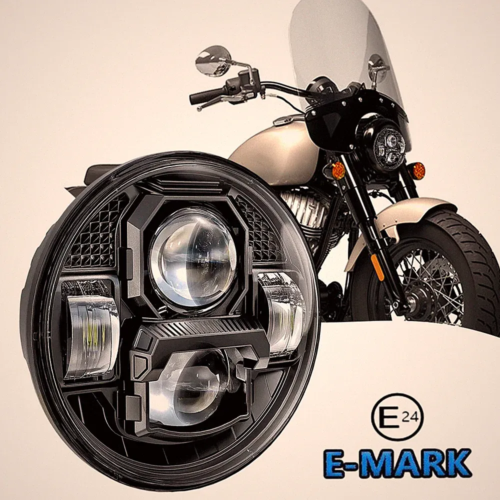 5.75 Zoll LED Motorrad Frontscheinwerfer Hi/Lo Strahl für Harley/Triumph/INDIEIN