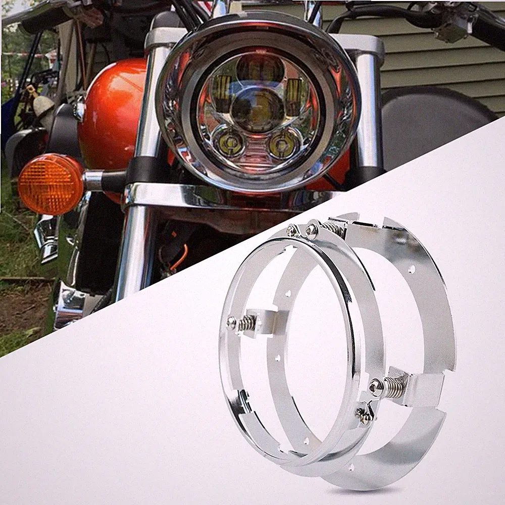 5.75 Zoll LED Motorrad Scheinwerfer Montagering Halterung Silber Für Harley