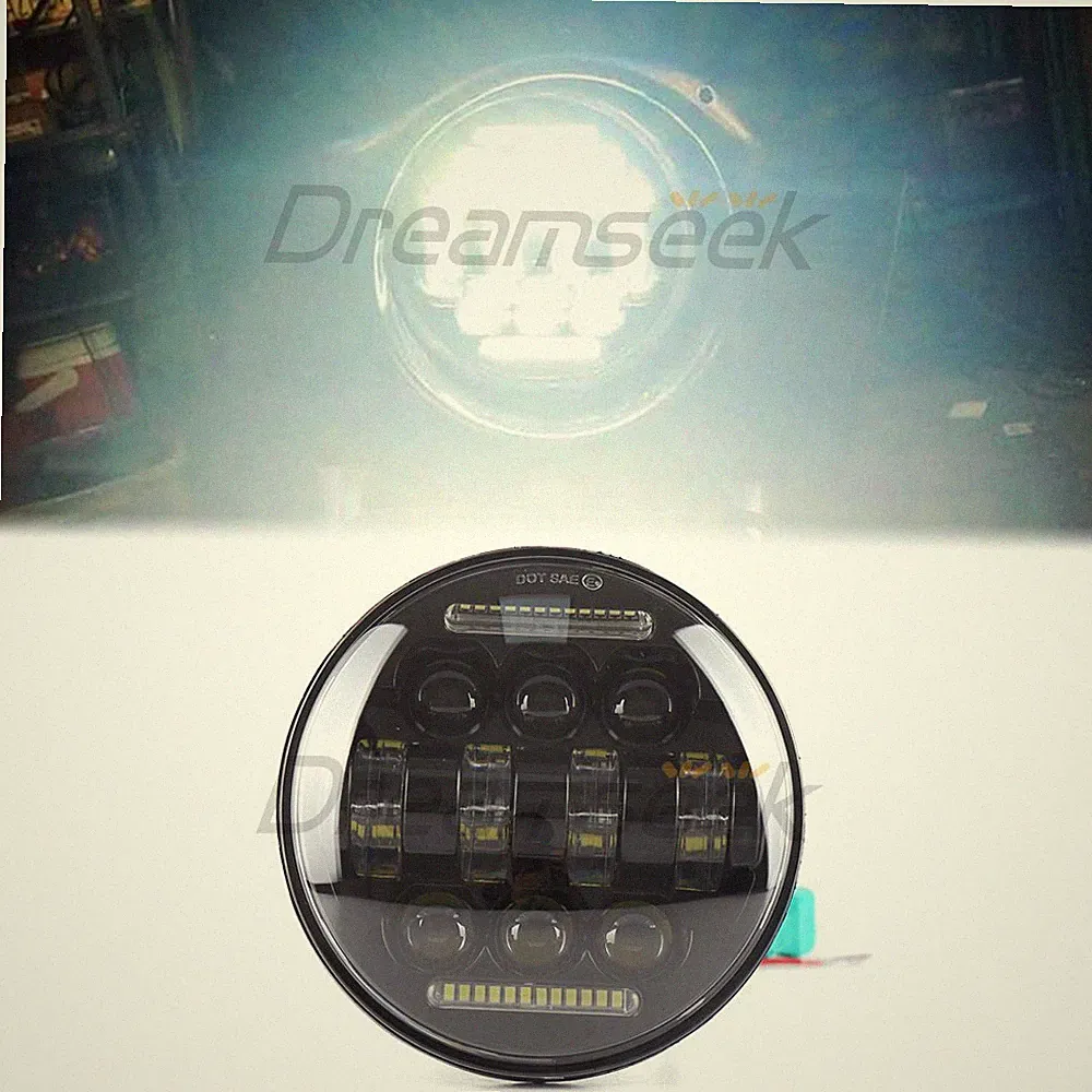 5.75'' Zoll LED Scheinwerfer DRL Hi/Lo Beam für Harley Dyna Street Bob Schwarz