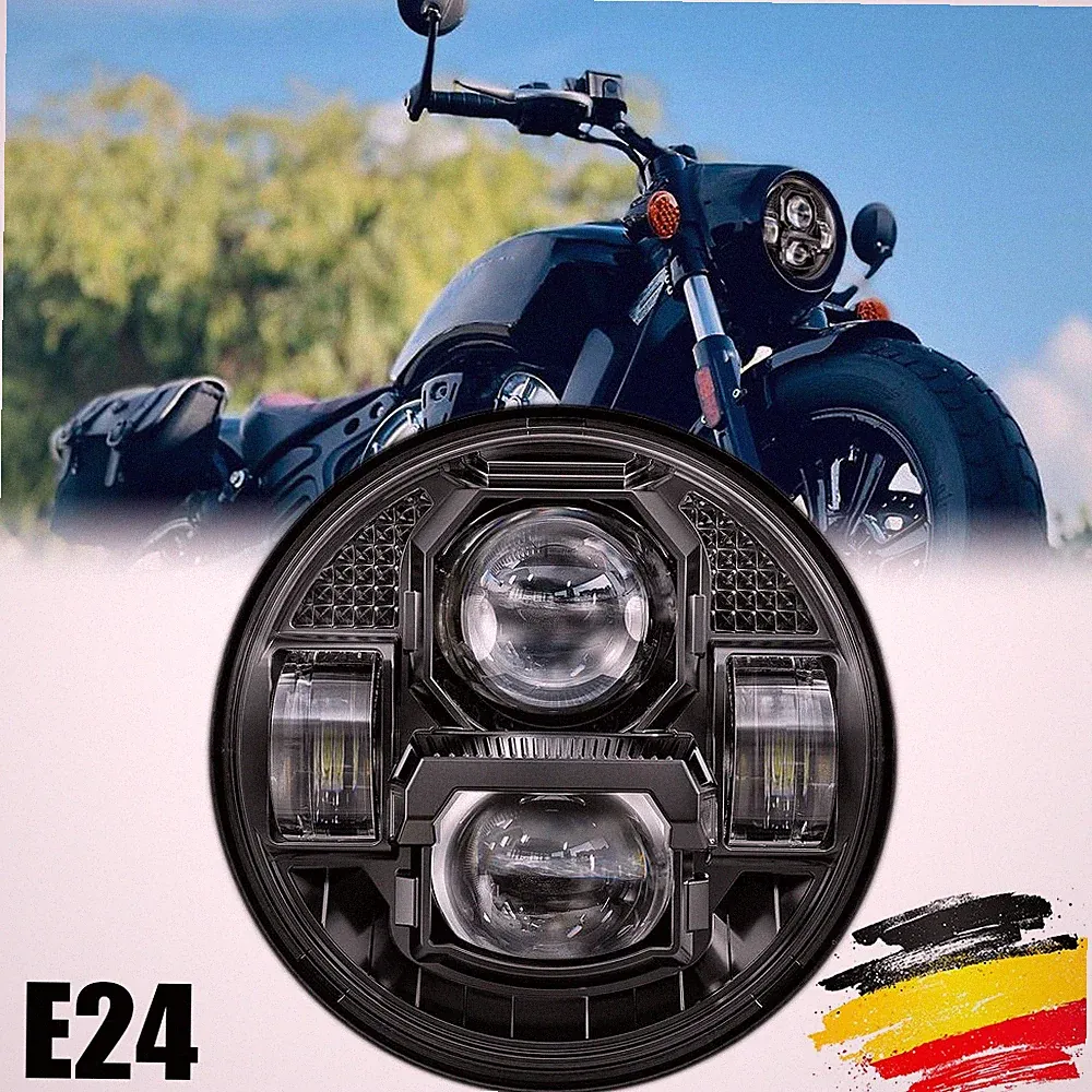 5.75 Zoll LED Scheinwerfer E24-Geprüft W/DRL für Indian Scout Bobber 2017-2021