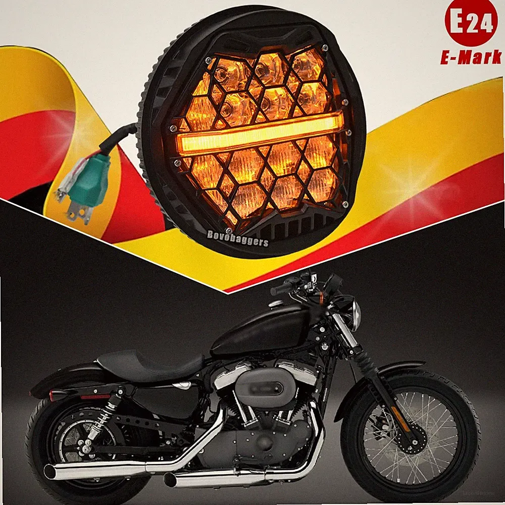 5,75 Zoll LED Scheinwerfer Für Harley Sportster Eisen Dyna Street XL 1200C FXSTC