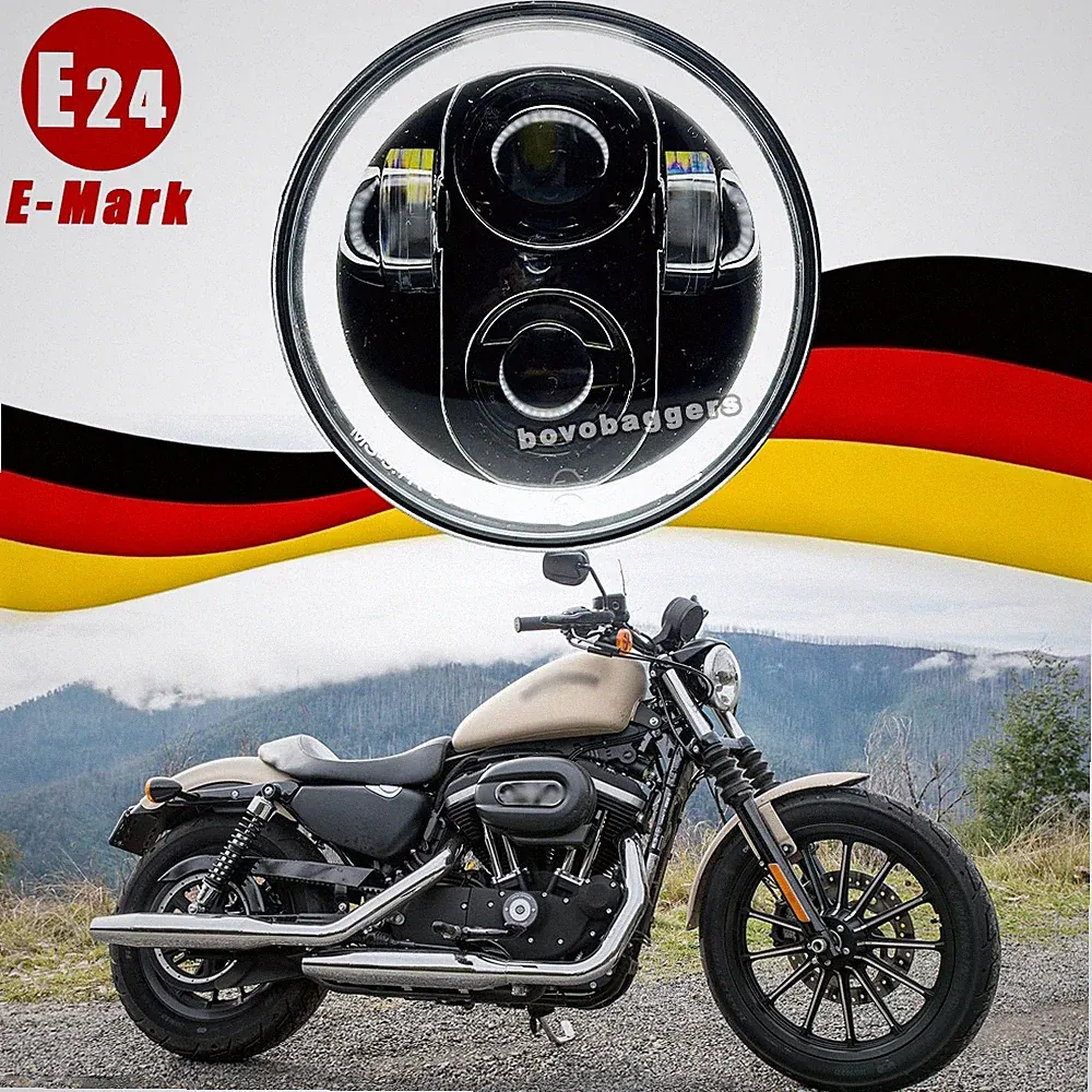 5,75 Zoll LED Scheinwerfer Für Harley Sportster XL 883 1200 Dyna Street FXDB