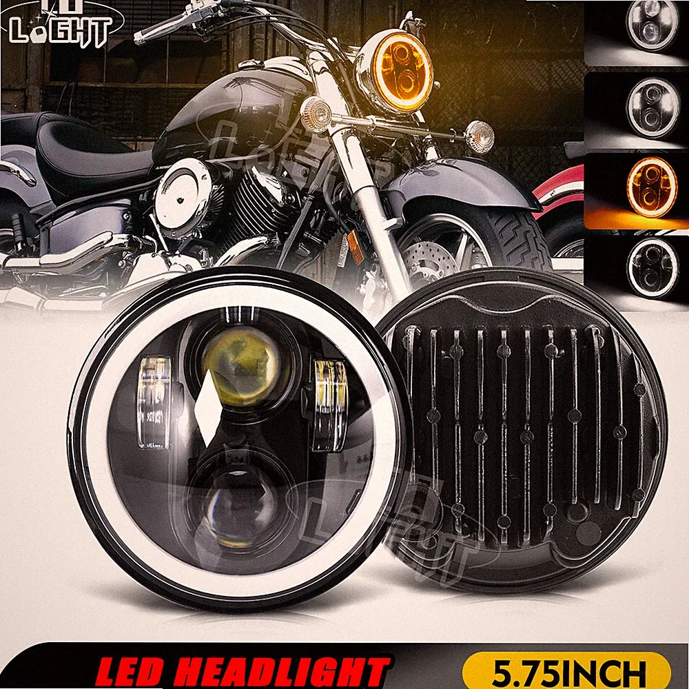 5,75 Zoll LED Scheinwerfer Motorrad DRL Für Harley-Davidson Dyna Yamaha Honda