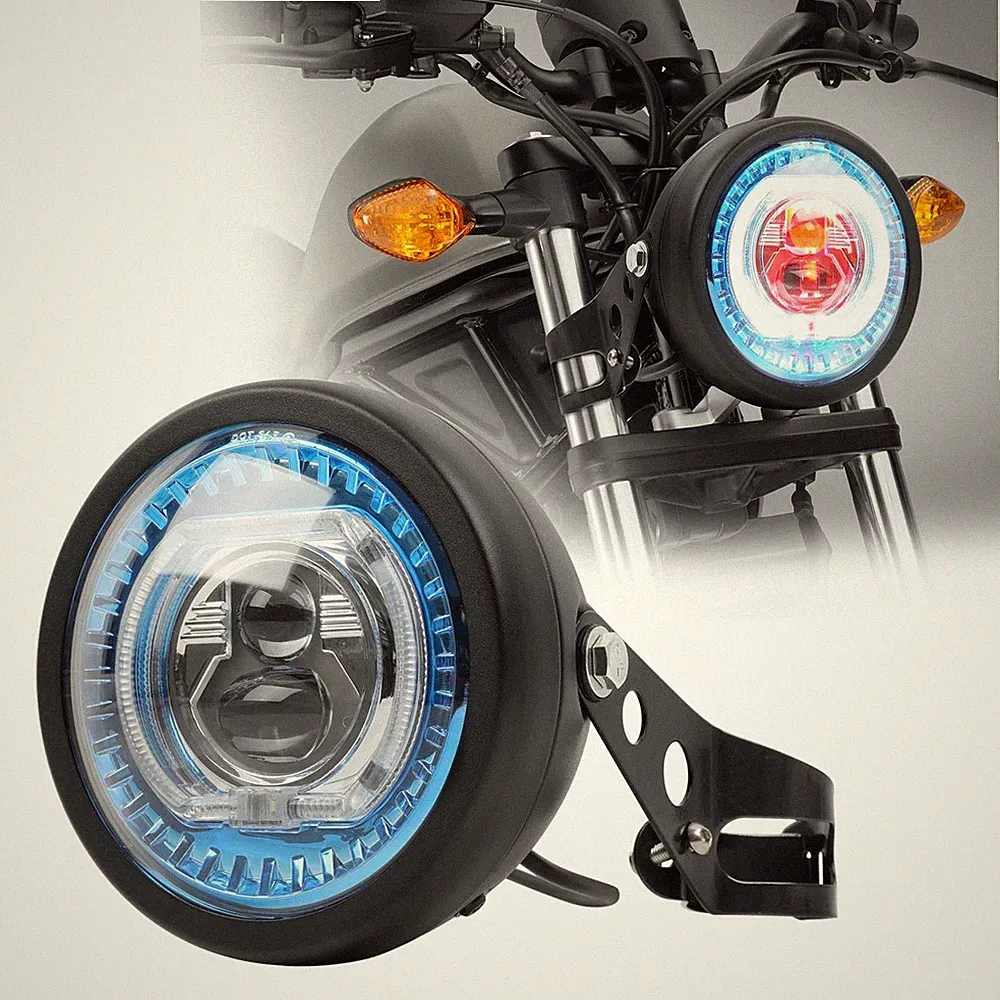 5,75 Zoll Motorrad ScheinwerferLED mit Halterungen, Universelles Wasserdichte...