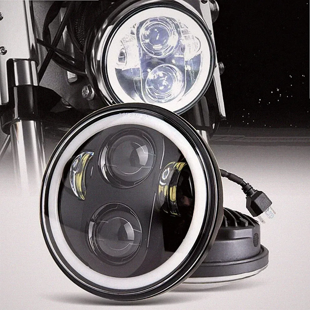 5.75Zoll LED Motorrad Scheinwerfer Frontscheinwerfer Angel Eye weißer für Harley