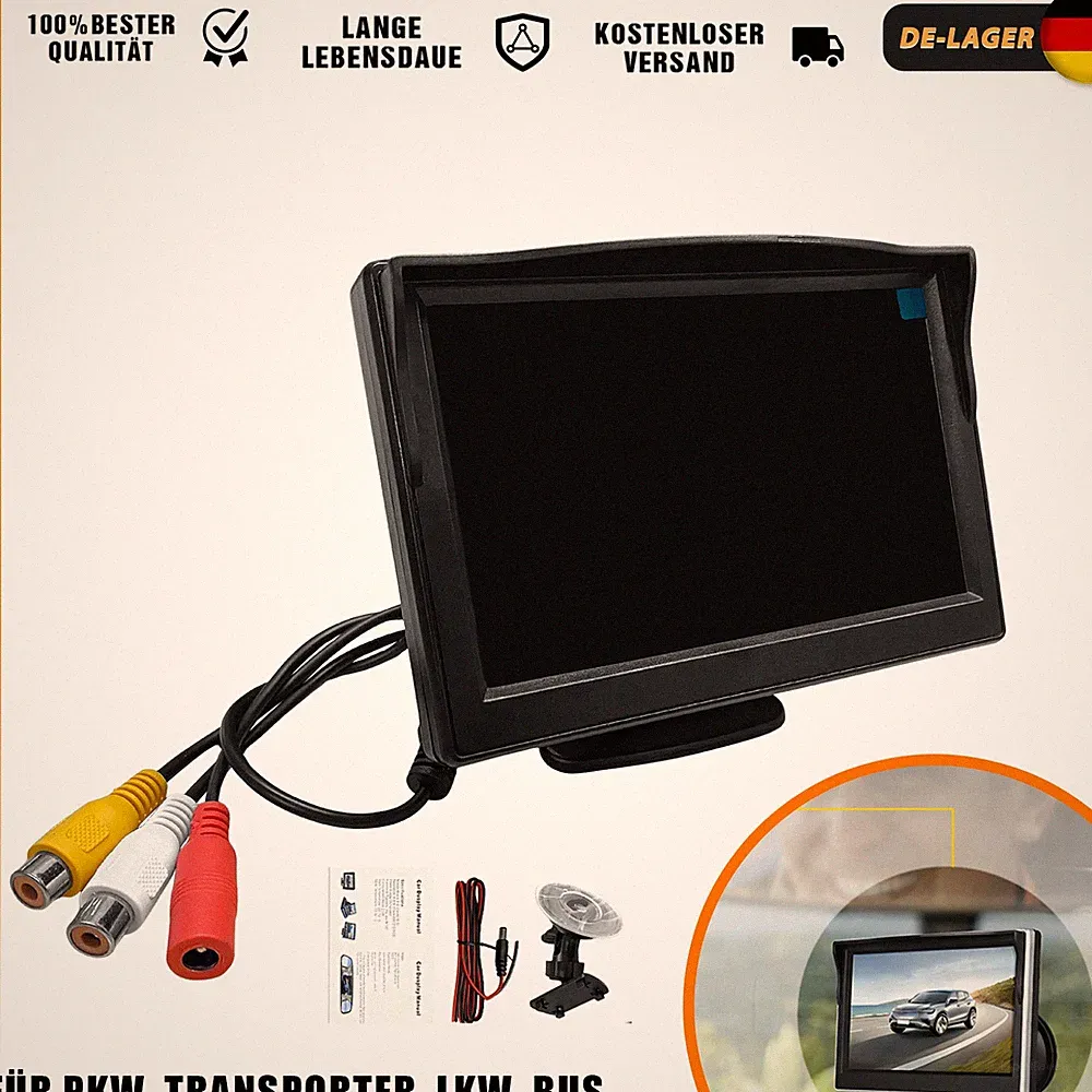5" Monitor LCD TFT Bildschirm Screen Display Für LKW Auto PKW KFZ Rückfahrkamera