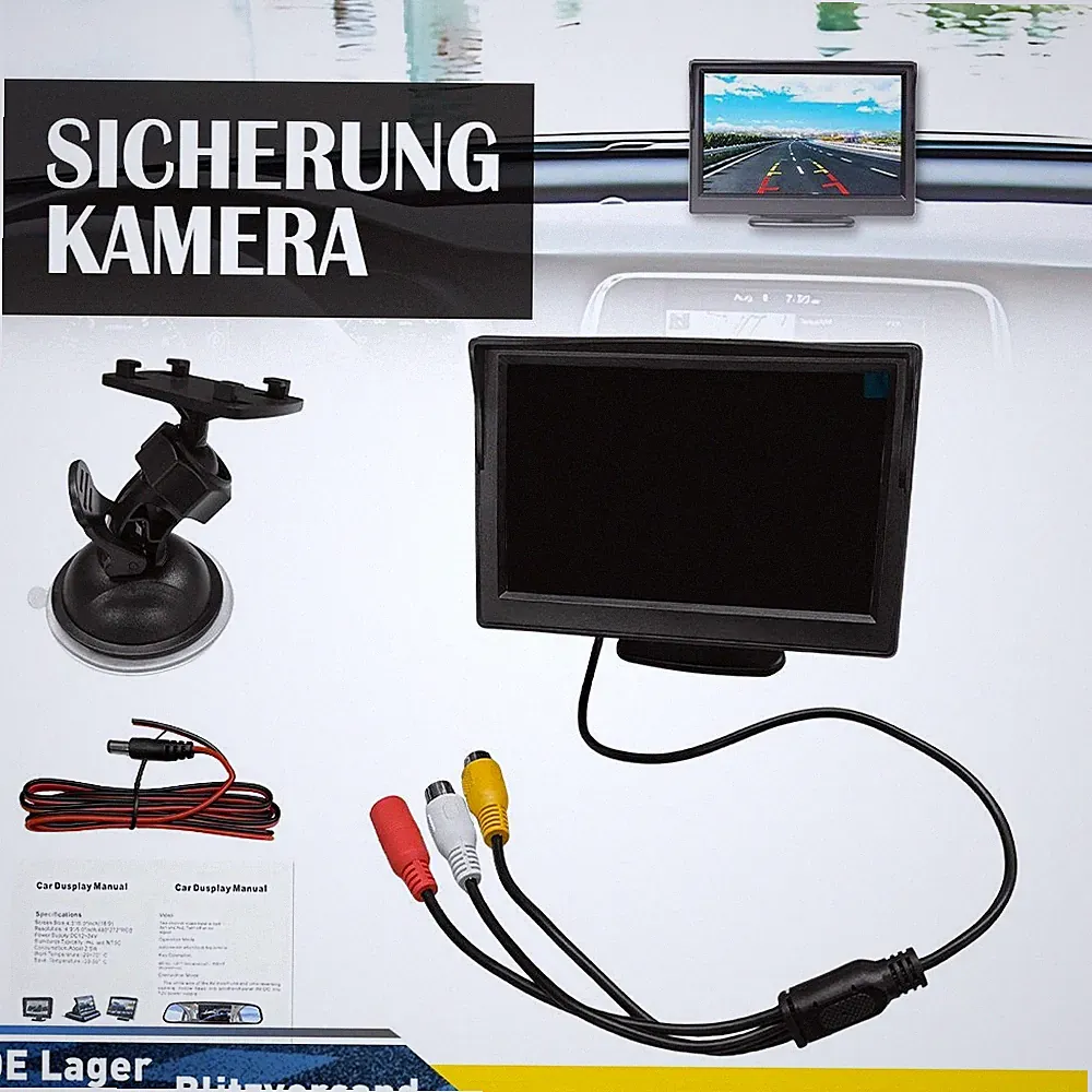 5 Zoll LCD HD Monitor Bildschirm Screen Display Für Rückfahrkamera PKW Auto LKW