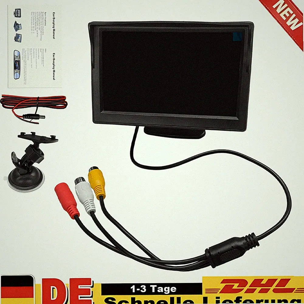 5 Zoll LCD HD Rückfahr Bildschirm Monitor für Auto PKW RV LKW BUS Rückfahrkamera