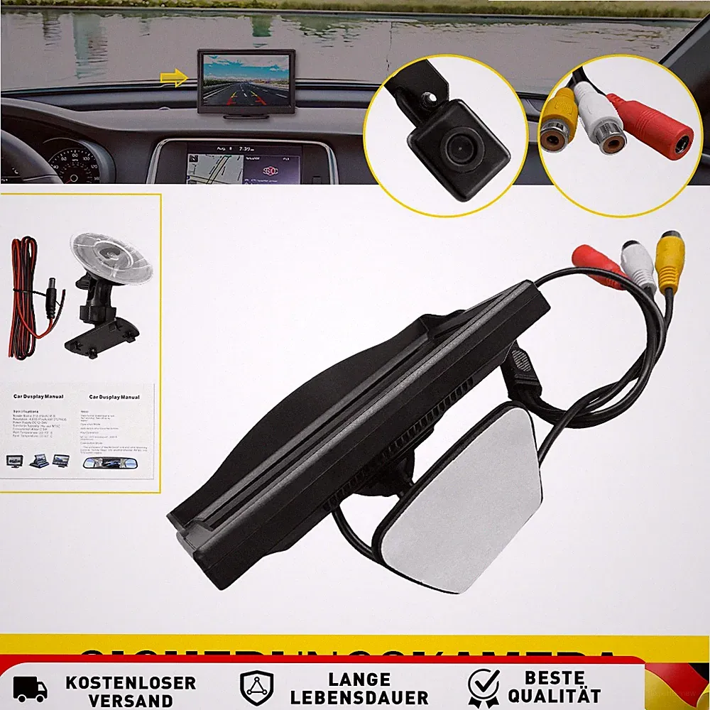 5 Zoll TFT Farb Desktop Bildschirm Monitor Für Auto KFZ PKW LKW Rückfahrkamera