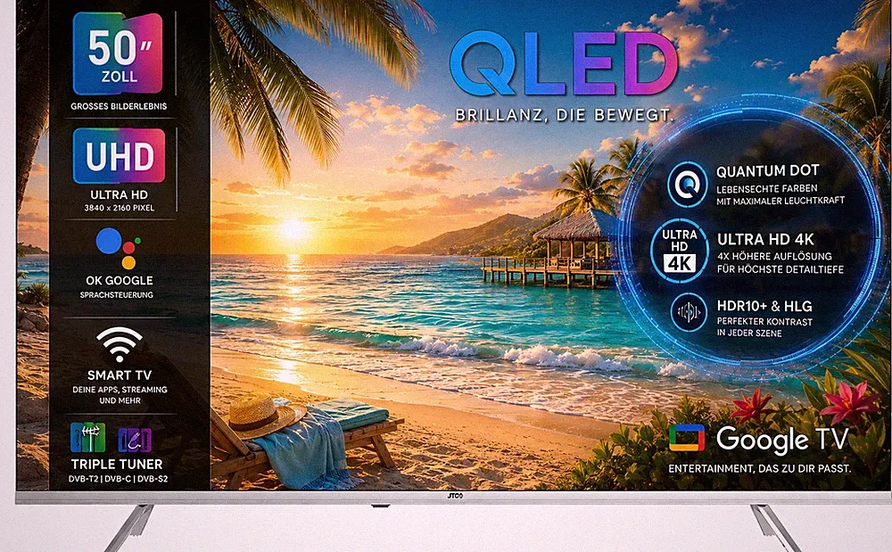50" / 126 cm QLED UHD Smart TV JTCSQ50U39505G, Google TV, Triple Tuner, BT