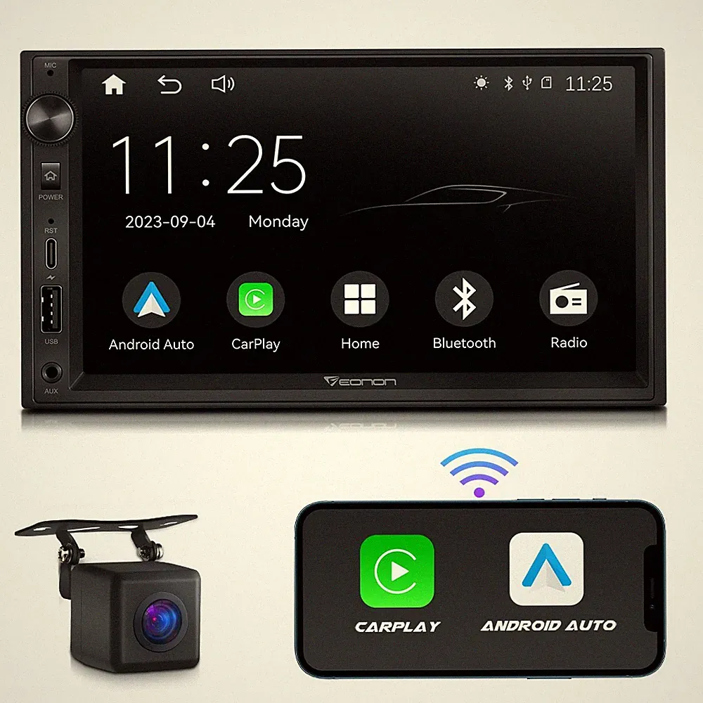 7 Zoll QLED 2 DIN Universal Autoradio kabellos CarPlay Android Auto FM/AM BT RDS