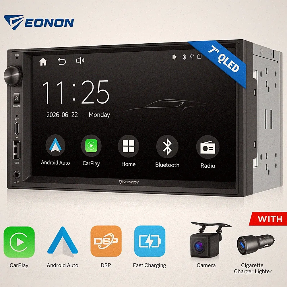 7 Zoll QLED 2 DIN Universal Autoradio kabellos CarPlay Android Auto FM/AM BT RDS